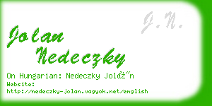 jolan nedeczky business card